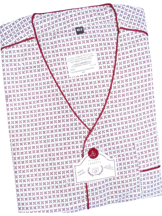 Lanotte Summer Men's Cotton Pyjama Gray/Burgund...
