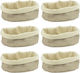 Set 6 Oval Textile Bread Baskets Culinaro 25x18x12cm Beige