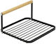 Culinaro Suport Pentru Șervețele De Masă Acasă Metal Lemn 19.4x18xh2.5cm Negru Mat