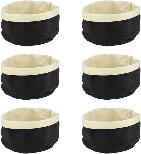 Set mit 6 Runde Textil Brotkörbe Culinaro D17xh11cm Schwarz Creme