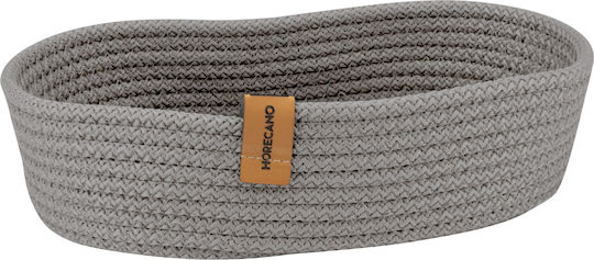 Oval Bread Storage Basket Culinaro Made Braided Textile Cord 25x15x6cm Anthracite Gray