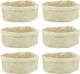 Set 6 Oval Textile Baskets Bread Fruit Culinaro 25x18x12cm Cream