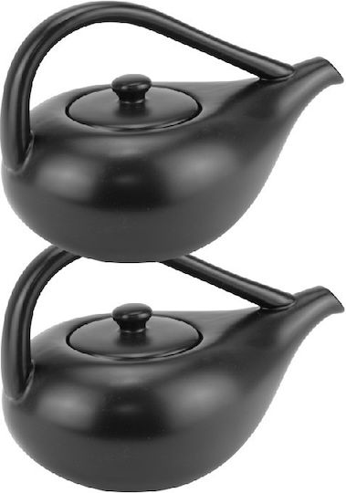 Raki Vision Set Ceai din Porțelan Negru 650ml 2 Bucăți