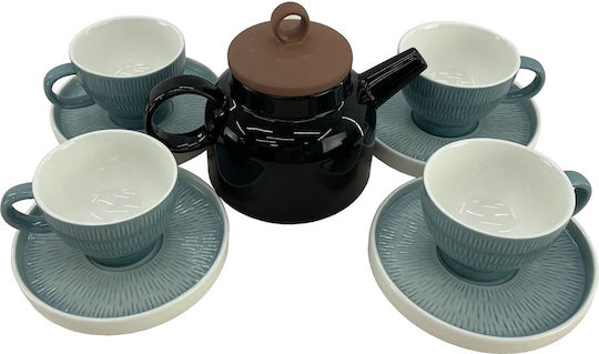 Raki Hella Teapot with Mug Porcelain Blue 820ml