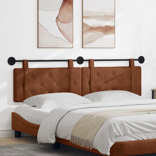 vidaXL Leder Kopfstütze für Betten Braune 170x55cm