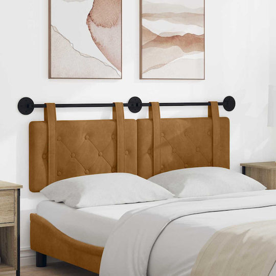 vidaXL Stoff-Kopfstütze Für Bett Braun 150x55cm