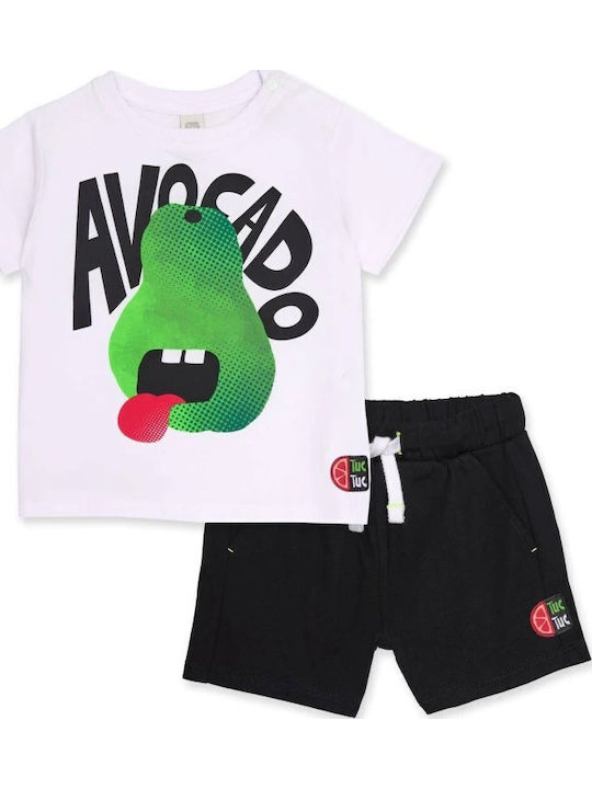 Kids Set with Shorts Summer 2pcs Avocado Blanco