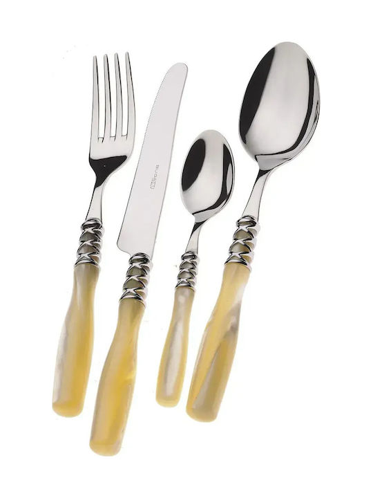 Bugatti Set De Tacâmuri Din Oțel Inoxidabil Galbene 24 Bucăți Arcam-s5450