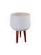 HomeMarkt Quan Concrete White Flower Pot 40x40x85cm