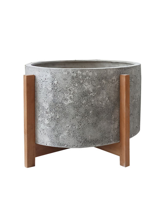 HomeMarkt Hoff Γλάστρα Τσιμεντένια Γκρι-teak HomeMarkt Hoff Γλάστρα Τσιμεντένια Γκρι-teak