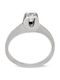 Savvas Design Single Stone Ring in 18K White Gold