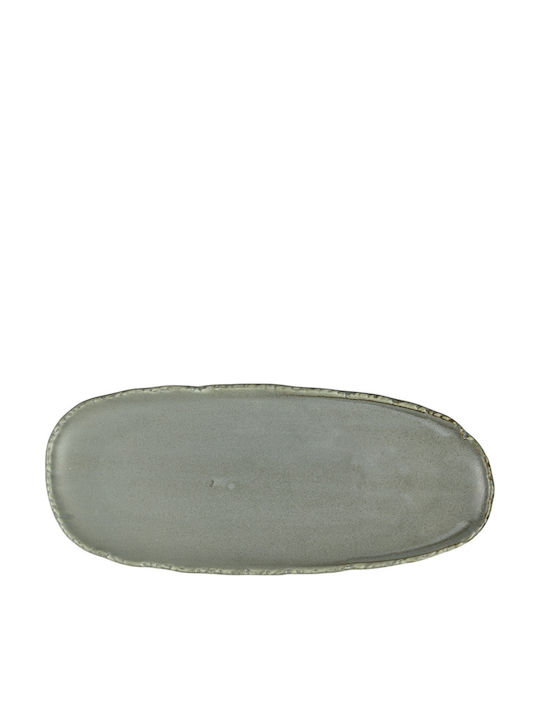 Raki Fuji Platou De Servire Oval Din Porțelan Gri 35x15cm