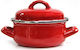 Ilsa Mini Serving Presentation Pot 12cm 500ml Red Enameled Steel