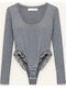 Lumina Women's Cotton Bodysuit Regular Fit Ld5152 Gray