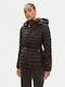 Μακρύ Γυναικείο Puffer Μπουφάν για Χειμώνα Black