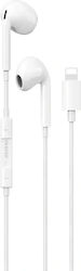 Dudao 304004-208197 In-ear Handsfree Ακουστικά με Βύσμα Lightning Λευκό
