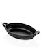 Raki Raki Servierplatte Oval Melamin Schwarze 15x8cm