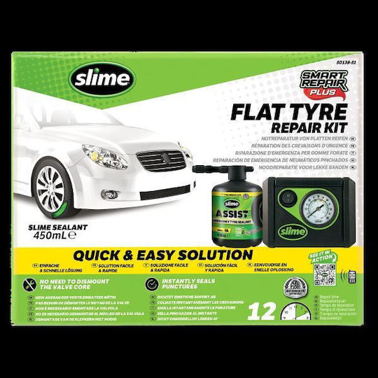 Slime Smart Repair Plus Flat Tyre Repair Kit 50138-51