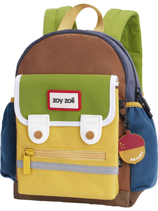zoy zoii School Backpack For Kindergarten Green With Water Bottle Holder