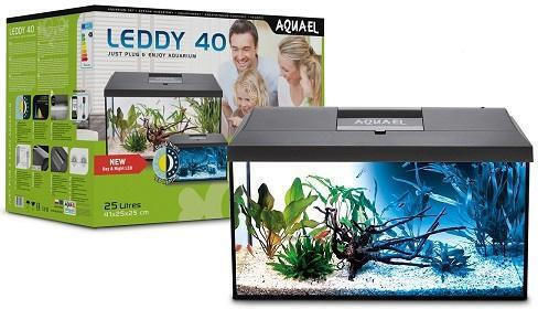 Aquael Leddy Aquarien mit Heizgerät Filter Weiß