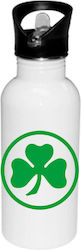 Panathinaikos PAO Water Bottle 600ml White Panathinaikos PAO Water Bottle 600ml White