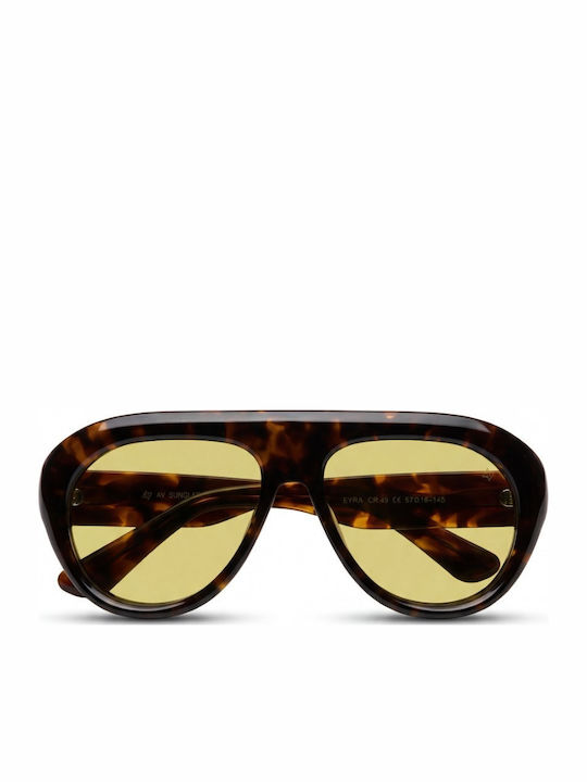 AV Sunglasses Lyra Sunglasses Brown With Horn-Rimmed Frame
