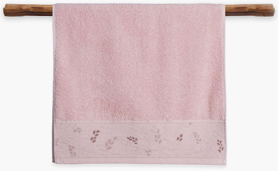 Nef-Nef Homeware Πετσέτα Χεριών Sylia 30x50εκ. Pink Βάρους 500gr/m²