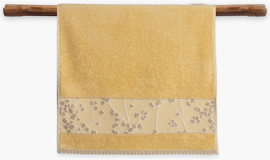 Nef-Nef Homeware Πετσέτα Χεριών Floriva 30x50εκ. Yellow Βάρους 500gr/m²