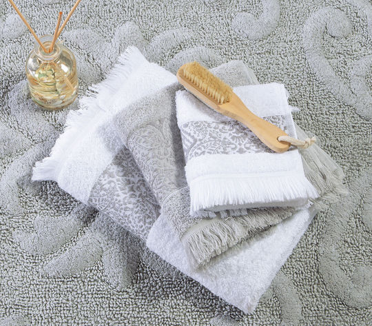 Nef-Nef Homeware Handtuch-Set 3 Stück Jetrix Weiß/Grau Gewicht 500gr/m²