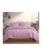 Nef-Nef Homeware Jetrix Super-Double Bed Sheets Set with Rubber Hugger 160x200+35cm Purple (4pcs)