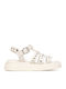 Flache Damen Flatforms Weiß