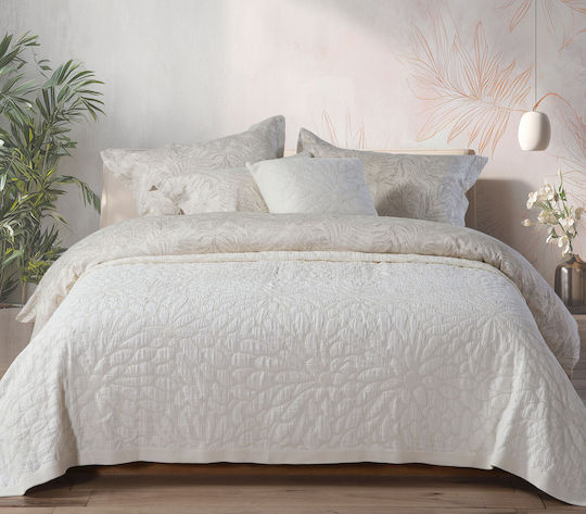 Nef-Nef Homeware Tundra Pique Double Blanket 230x250cm Beige