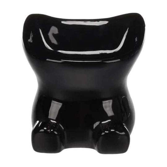 Flamingo Feeding Drinking Κεραμικό Μπολ Φαγητού & Νερού για Γάτα 120ml 12cm σε Μαύρο Χρώμα
