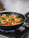 SteweHome Deep Wok Pan Granite Non-Stick for Sautéing Black 28cm