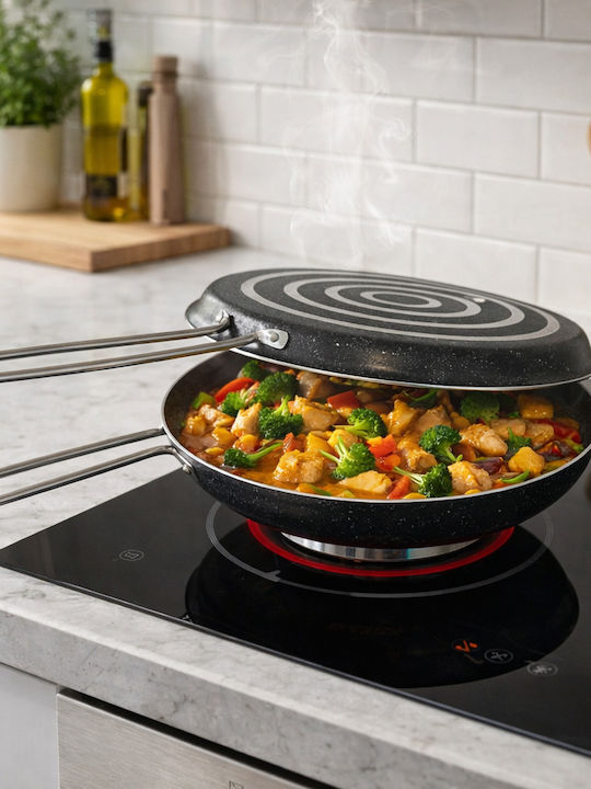 Double Fish Frying Pan Igiz Non-Stick Black Granite 32cm