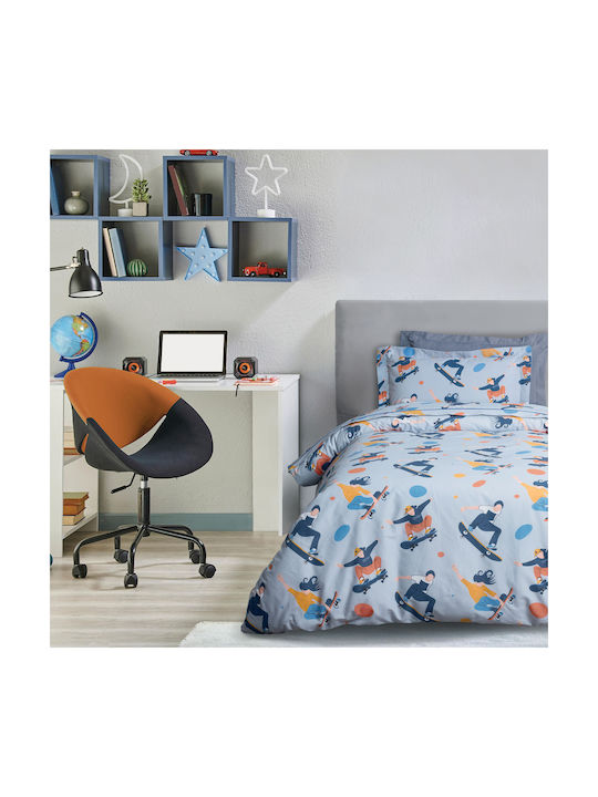 Das Home Set Kinderbettlaken Baumwoll Grau 170x...