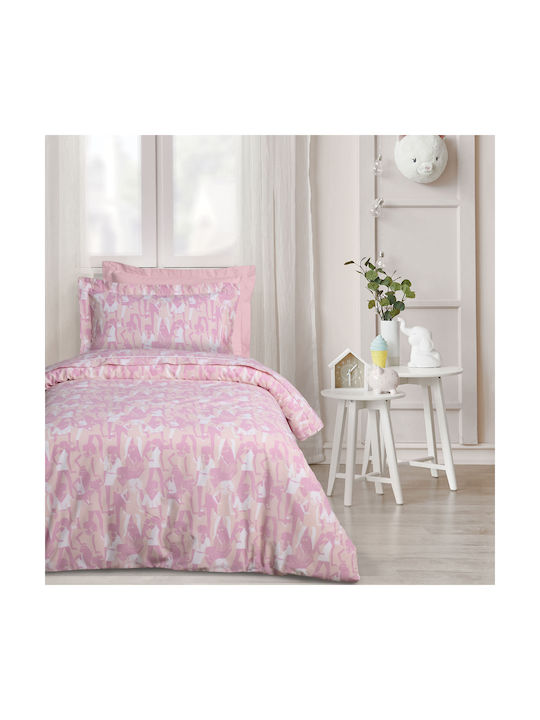 Das Home Set Kinderbettlaken Baumwoll Pink 170x...