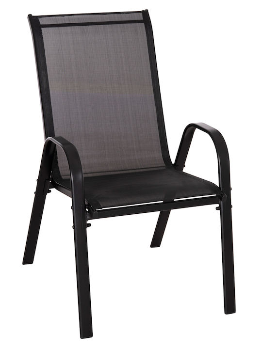 Gartenstühle Metallisch Leon Schwarze 4 Stück 55x70x91cm