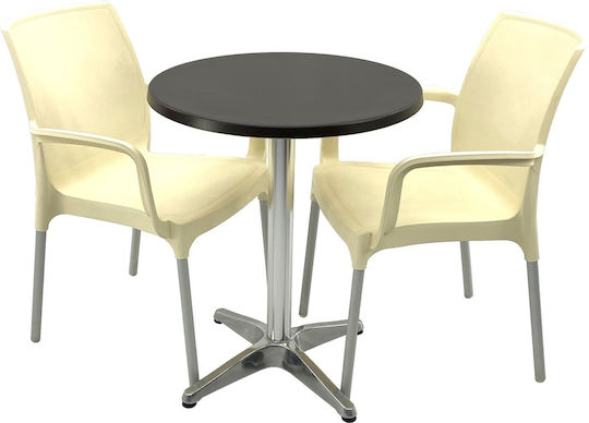 Dining Room Set for Small Outdoor Spaces 3 Pieces New Wenge