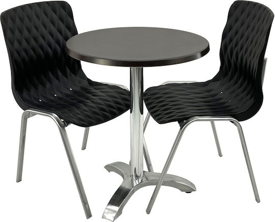Dining Room Set for Small Outdoor Spaces 3 Pieces Black