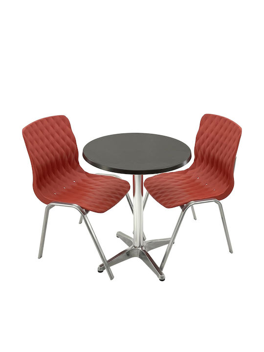 Set Sala De Mese Pentru Spații Exterioare Mici 3 Piese New Wenge