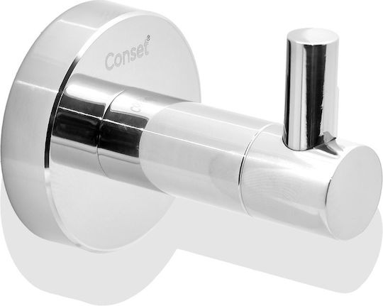 Conset Badezimmerhaken Monofach mit Schrauben Silber