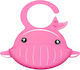 Queen Mother Happy Whale Waterproof Silicone Baby Bib with Pocket Pink