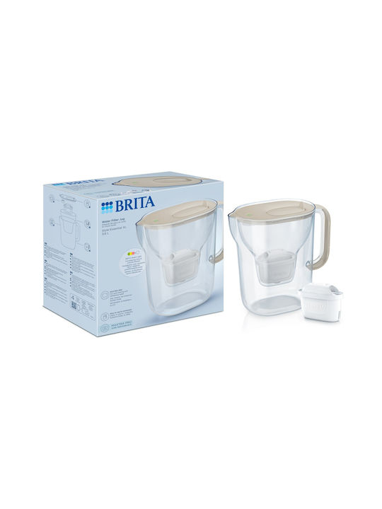 Brita Style Essential Xl Sandy + Mx Pro Pure Plastic Serving Jug with Filter 3600ml