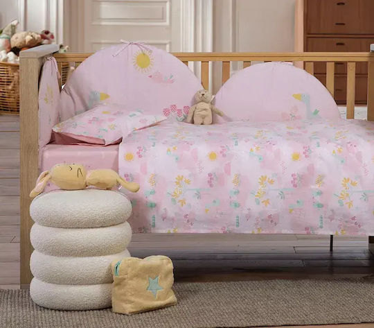 Nef-Nef Homeware Spring Happiness Standard Gitterbettumrandung für die Leitplanken der Kinde Rosa 40cm