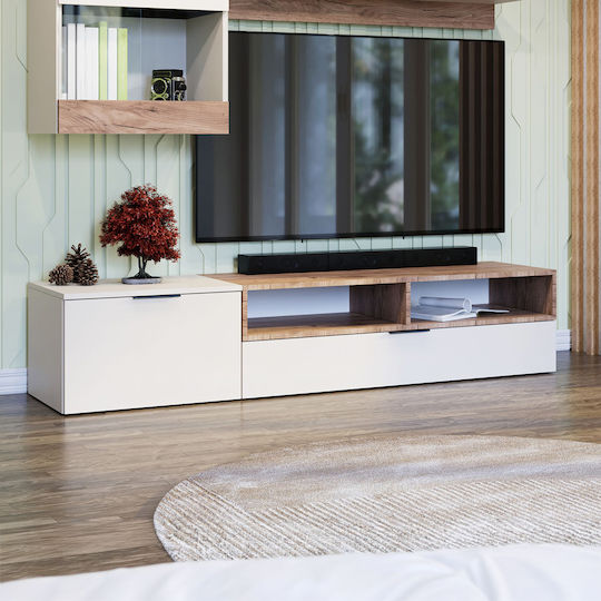 Morocco Bodenstehend Beige-Dunkle Eiche 175x39x35cm