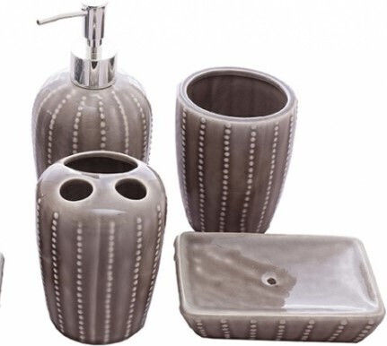 Melina's Collection Set Accesorii Pentru Baie Din Sticlă 4 Bucăți