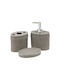 Glass Beige Bathroom Accessory Set 3 Pieces