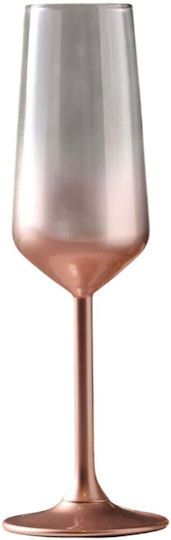 Hermia Set Of Pink Glass Champagne Goblets 195ml 2 Pieces