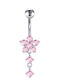 Amalfi Accessories Bauchnabel Piercing aus Vergoldetem Stahl Rosa